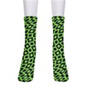 Abstract Black and Green Checkered Pattern Men s Crew Socks View1