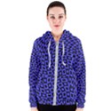 Abstract Black and Purple Checkered Pattern Women s Zipper Hoodie View1