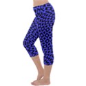 Abstract Black and Purple Checkered Pattern Capri Yoga Leggings View2