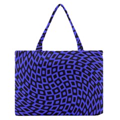 Abstract Black And Purple Checkered Pattern Zipper Medium Tote Bag by SpinnyChairDesigns