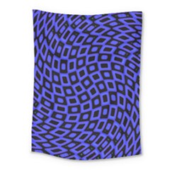 Abstract Black and Purple Checkered Pattern Medium Tapestry