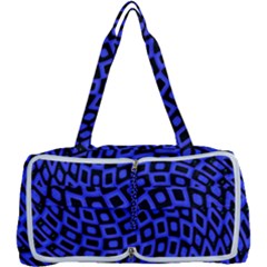 Abstract Black And Purple Checkered Pattern Multi Function Bag by SpinnyChairDesigns