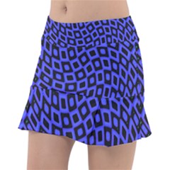 Abstract Black and Purple Checkered Pattern Tennis Skorts