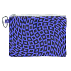 Abstract Black And Purple Checkered Pattern Canvas Cosmetic Bag (xl) by SpinnyChairDesigns