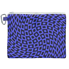 Abstract Black And Purple Checkered Pattern Canvas Cosmetic Bag (xxl) by SpinnyChairDesigns