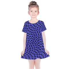 Abstract Black And Purple Checkered Pattern Kids  Simple Cotton Dress by SpinnyChairDesigns