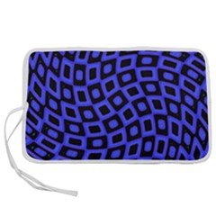 Abstract Black And Purple Checkered Pattern Pen Storage Case (m)