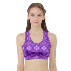 Geometric Galaxy Pattern Print Sports Bra With Border by dflcprintsclothing