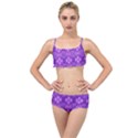 Geometric Galaxy Pattern Print Layered Top Bikini Set View1