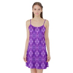 Geometric Galaxy Pattern Print Satin Night Slip by dflcprintsclothing