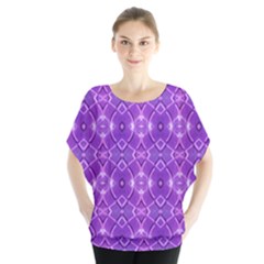 Geometric Galaxy Pattern Print Batwing Chiffon Blouse