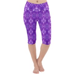 Geometric Galaxy Pattern Print Lightweight Velour Cropped Yoga Leggings by dflcprintsclothing