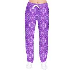 Geometric Galaxy Pattern Print Women Velvet Drawstring Pants by dflcprintsclothing