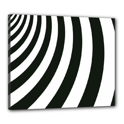 Black And White Zebra Stripes Pattern Canvas 24  X 20  (stretched) by SpinnyChairDesigns