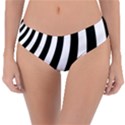 Black and White Zebra Stripes Pattern Reversible Classic Bikini Bottoms View1