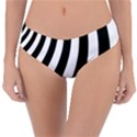 Black and White Zebra Stripes Pattern Reversible Classic Bikini Bottoms View3