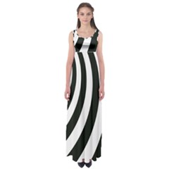 Black And White Zebra Stripes Pattern Empire Waist Maxi Dress by SpinnyChairDesigns