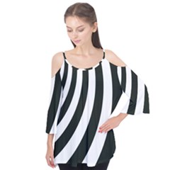 Black And White Zebra Stripes Pattern Flutter Tees