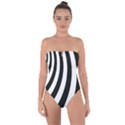 Black and White Zebra Stripes Pattern Tie Back One Piece Swimsuit View1