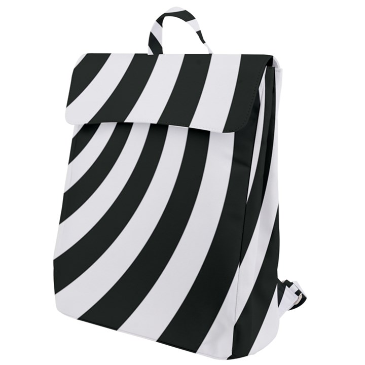 Black and White Zebra Stripes Pattern Flap Top Backpack