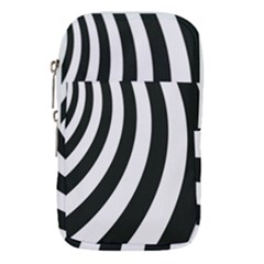 Black And White Zebra Stripes Pattern Waist Pouch (small) by SpinnyChairDesigns