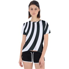 Black And White Zebra Stripes Pattern Open Back Sport Tee