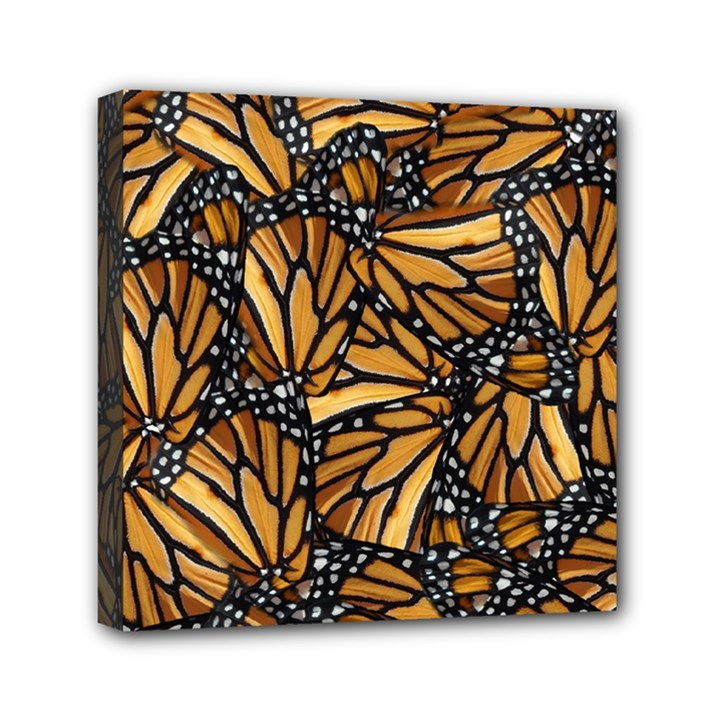 Monarch Butterfly Wings Pattern Mini Canvas 6  x 6  (Stretched)