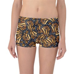 Monarch Butterfly Wings Pattern Reversible Boyleg Bikini Bottoms by SpinnyChairDesigns