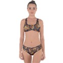 Monarch Butterfly Wings Pattern Criss Cross Bikini Set View1