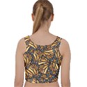 Monarch Butterfly Wings Pattern Velvet Racer Back Crop Top View2