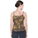 Monarch Butterfly Wings Pattern Velvet Spaghetti Strap Top View2