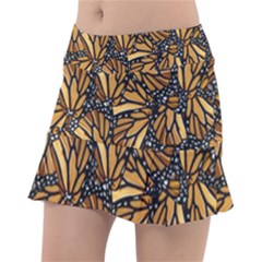 Monarch Butterfly Wings Pattern Tennis Skorts by SpinnyChairDesigns