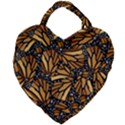 Monarch Butterfly Wings Pattern Giant Heart Shaped Tote View1