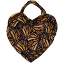 Monarch Butterfly Wings Pattern Giant Heart Shaped Tote View2