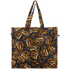 Monarch Butterfly Wings Pattern Canvas Travel Bag by SpinnyChairDesigns