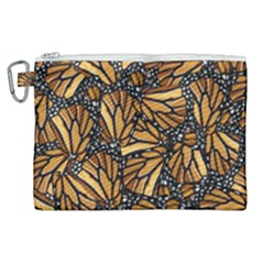 Monarch Butterfly Wings Pattern Canvas Cosmetic Bag (xl) by SpinnyChairDesigns