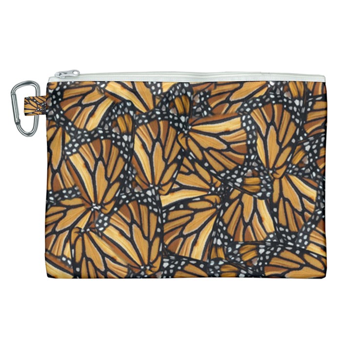 Monarch Butterfly Wings Pattern Canvas Cosmetic Bag (XL)