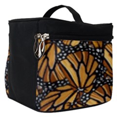 Monarch Butterfly Wings Pattern Make Up Travel Bag (small) by SpinnyChairDesigns