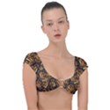 Monarch Butterfly Wings Pattern Cap Sleeve Ring Bikini Top View1