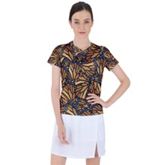 Monarch Butterfly Wings Pattern Women s Sports Top