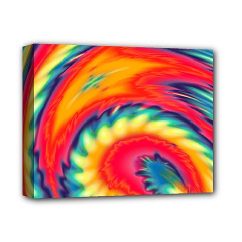 Colorful Dark Tie Dye Pattern Deluxe Canvas 14  X 11  (stretched) by SpinnyChairDesigns