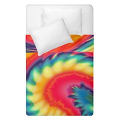 Colorful Dark Tie Dye Pattern Duvet Cover Double Side (single Size) by SpinnyChairDesigns