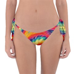 Colorful Dark Tie Dye Pattern Reversible Bikini Bottom by SpinnyChairDesigns