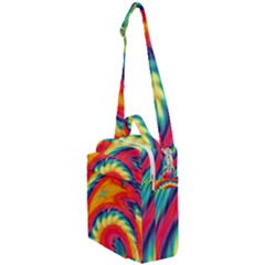 Colorful Dark Tie Dye Pattern Crossbody Day Bag by SpinnyChairDesigns