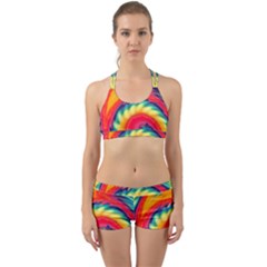 Colorful Dark Tie Dye Pattern Back Web Gym Set by SpinnyChairDesigns