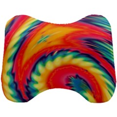 Colorful Dark Tie Dye Pattern Head Support Cushion by SpinnyChairDesigns