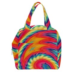 Colorful Dark Tie Dye Pattern Boxy Hand Bag by SpinnyChairDesigns