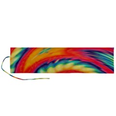 Colorful Dark Tie Dye Pattern Roll Up Canvas Pencil Holder (l) by SpinnyChairDesigns