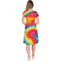 Colorful Dark Tie Dye Pattern Classic Short Sleeve Dress View4