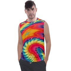 Colorful Dark Tie Dye Pattern Men s Regular Tank Top by SpinnyChairDesigns